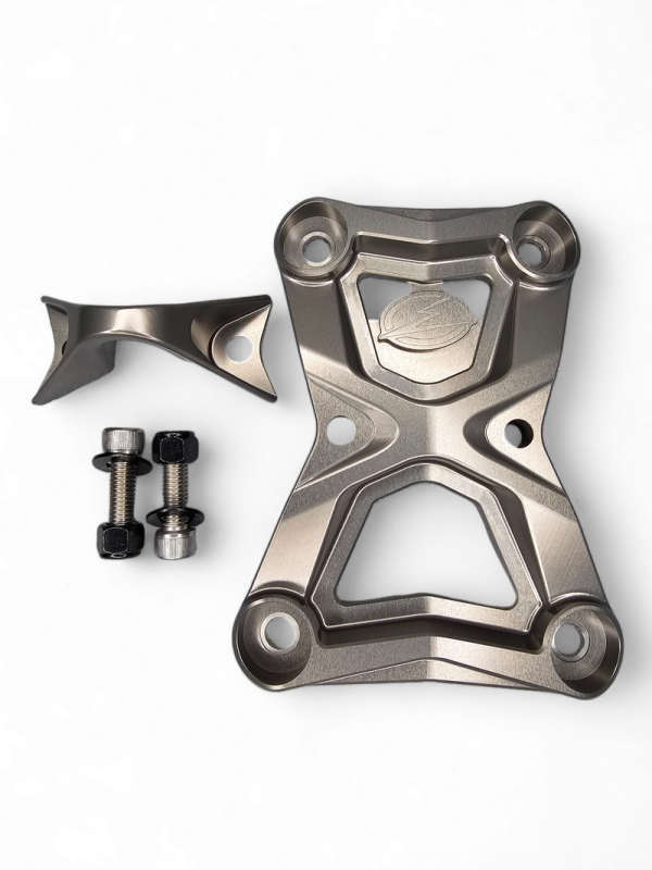 Polaris Turbo R Radius Rod Plate - Rear - Elektric Off Road - Billet Anodized - Gun Metal - `22-`25